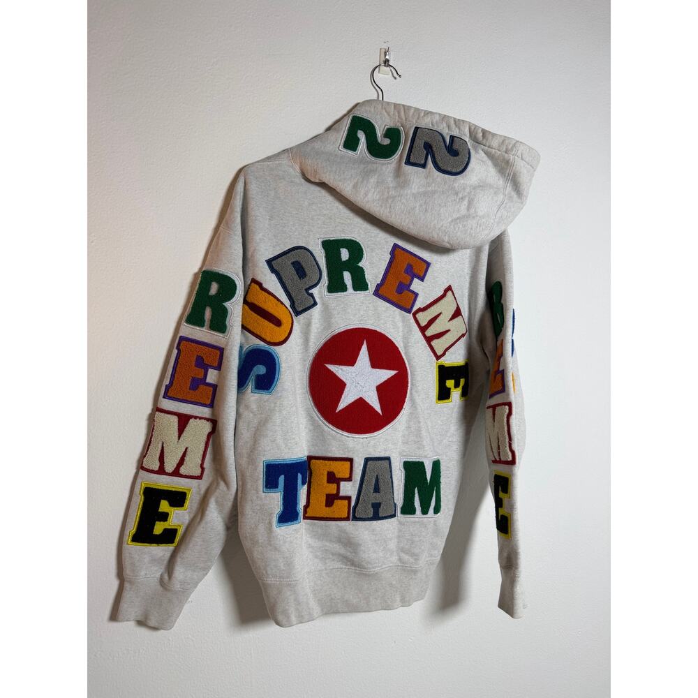 Supreme Team Chenille Hooded Sweatshirt 'Ash Grey'